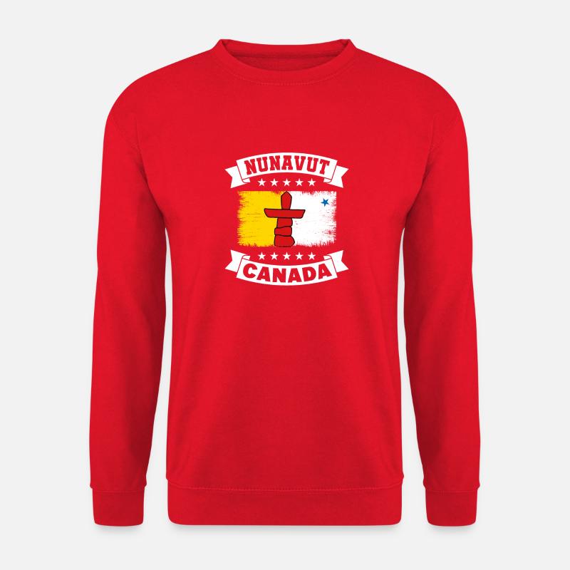 Nunavut Flagge Vintage Retro - Unisex Pullover - Rot