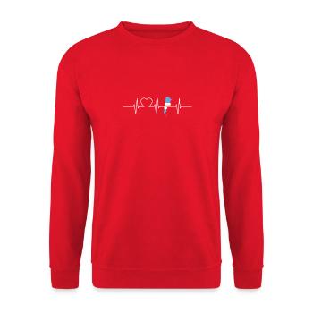 Argentina Heartbeat Flag Vintage Argentina - Unisex Sweatshirt - red - Front - Alina (178cm) & Michal (187cm)