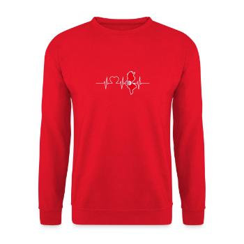 Tunisie Herzschlag Flagge Vintage Tunisie - Sweat-shirt Unisexe - rouge - Devant - Alina (178cm) & Michal (187cm)