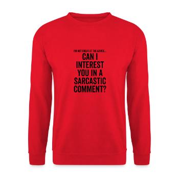 Puis-je vous intéresser dans un commentaire sarcastique - Sweat-shirt Unisexe - rouge - Devant - Alina (178cm) & Michal (187cm)