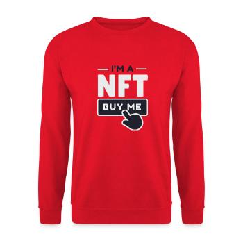 NFT - I am a NFT - Non Fungible Token, Crypto - Unisex Sweatshirt - red - Front - Alina (178cm) & Michal (187cm)