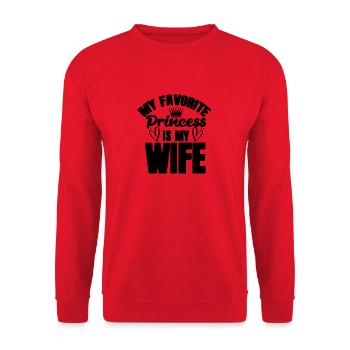 wife princess - Unisex Pullover - Rot - Vorne - Alina (178cm) & Michal (187cm)