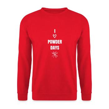 powder days - Unisex Sweatshirt - red - Front - Alina (178cm) & Michal (187cm)