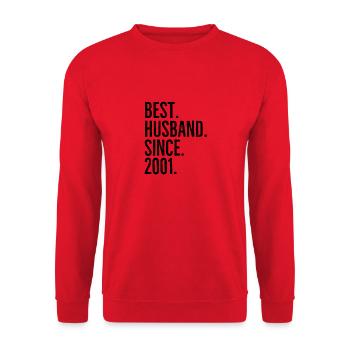 Bester Ehemann seit 2001 - Unisex Pullover - Rot - Vorne - Alina (178cm) & Michal (187cm)