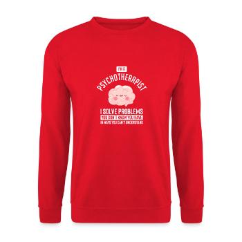 I'm a Psychotherapist - Unisex Sweatshirt - red - Front - Alina (178cm) & Michal (187cm)