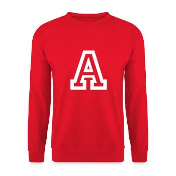 Buchstabe A - Unisex Pullover - Rot - Vorne - Alina (178cm) & Michal (187cm)