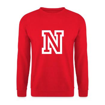 N - Unisex Sweatshirt - red - Front - Alina (178cm) & Michal (187cm)