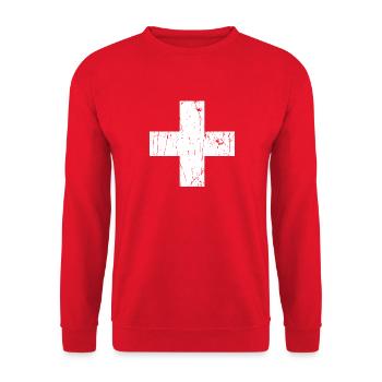 Switzerland Flag - Unisex Sweatshirt - red - Front - Alina (178cm) & Michal (187cm)