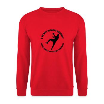 Handballer Handball Handballteam Handballspielerin - Unisex Pullover - Rot - Vorne - Alina (178cm) & Michal (187cm)