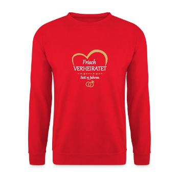 15 Jahre Verheiratet Kristallhochzeit Geschenk - Unisex Pullover - Rot - Vorne - Alina (178cm) & Michal (187cm)