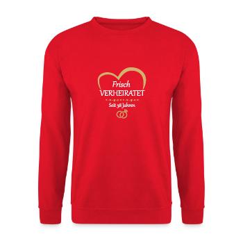 38 Jahre Verheiratet Feuerhochzeit Geschenk - Unisex Pullover - Rot - Vorne - Alina (178cm) & Michal (187cm)