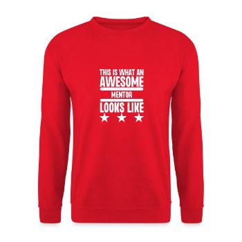 This is What an Awesome Mentor Looks Like - Unisex Sweatshirt - red - Front - Alina (178cm) & Michal (187cm)