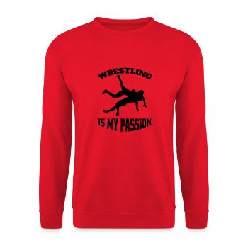 Wrestling Funny Gift Wrestling Spell Wrestling - Unisex Sweatshirt - red - Front - Alina (178cm) & Michal (187cm)