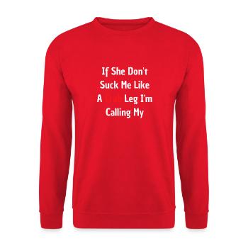 Crab lover, If She Don't Suck Me Like A Crab Leg I - Sweat-shirt Unisexe - rouge - Devant - Alina (178cm) & Michal (187cm)
