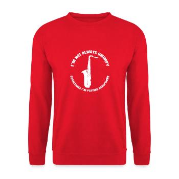Saxophon Instrument Saxofon Musik Saxophonist - Unisex Pullover - Rot - Vorne - Alina (178cm) & Michal (187cm)