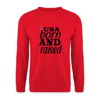 Usa né et élevé le 4 juillet - Sweat-shirt Unisexe - rouge - Devant - Alina (178cm) & Michal (187cm)
