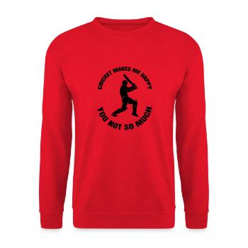 Cricket Team Cricket Gift Saying Cricket Fan - Unisex Sweatshirt - red - Front - Alina (178cm) & Michal (187cm)
