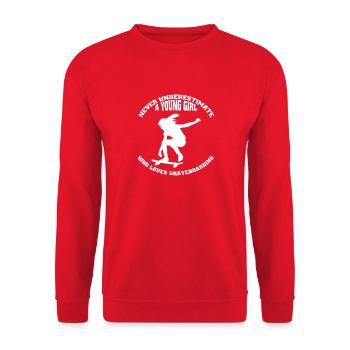 Skateboard Fille Skateboard Longboard Skater - Sweat-shirt Unisexe - rouge - Devant - Alina (178cm) & Michal (187cm)