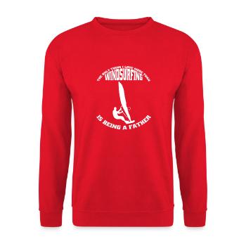 Windsurfer Vater Surfen Kitesurfer Dad Windsurfing - Unisex Pullover - Rot - Vorne - Alina (178cm) & Michal (187cm)