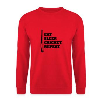 Cricket Team Cricket Gift Saying Cricket Fan - Unisex Sweatshirt - red - Front - Alina (178cm) & Michal (187cm)