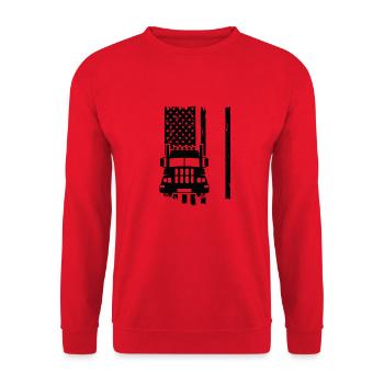 Camion USA - Sweat-shirt Unisexe - rouge - Devant - Alina (178cm) & Michal (187cm)
