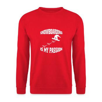 Snowboard Saying Winter Sports Snowboarders - Unisex Sweatshirt - red - Front - Alina (178cm) & Michal (187cm)