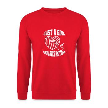 Seamstress Knitting Girl Gift Crochet Sewing - Unisex Sweatshirt - red - Front - Alina (178cm) & Michal (187cm)