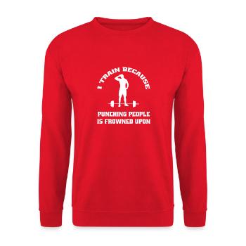 Fitness Strength Training Bodybuilder Muscle Athletes - Sweat-shirt Unisexe - rouge - Devant - Alina (178cm) & Michal (187cm)