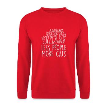 Moins de gens Plus de chats - Sweat-shirt Unisexe - rouge - Devant - Alina (178cm) & Michal (187cm)