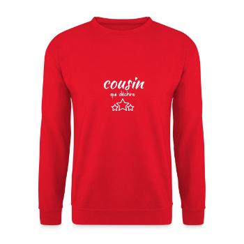 cousin qui déchire - Sweat-shirt Unisexe - rouge - Devant - Alina (178cm) & Michal (187cm)