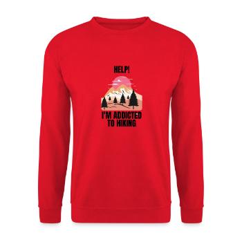 lustiges Wandern - Unisex Pullover - Rot - Vorne - Alina (178cm) & Michal (187cm)