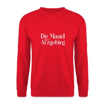 De Maad ausm Arzgebirg - Unisex Pullover - Rot - Vorne - Alina (178cm) & Michal (187cm)