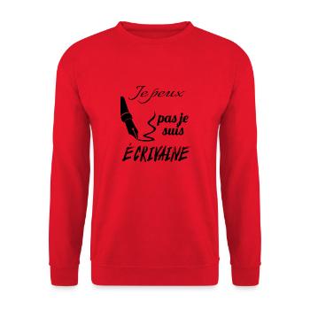 Tshirt femme Je peux pas je suis Écrivaine - Sweat-shirt Unisexe - rouge - Devant - Alina (178cm) & Michal (187cm)