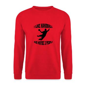 Handballspieler Handballverein Handball Handballer - Unisex Pullover - Rot - Vorne - Alina (178cm) & Michal (187cm)