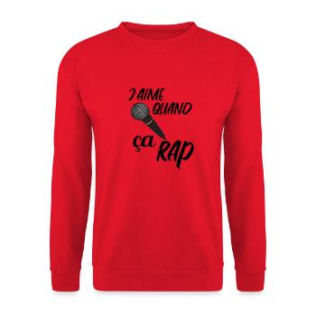 j aime quand ça rap - Sweat-shirt Unisexe - rouge - Devant - Alina (178cm) & Michal (187cm)