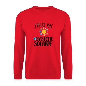 J'peux pas j'ai système solaire astronomie - Sweat-shirt Unisexe - rouge - Devant - Alina (178cm) & Michal (187cm)