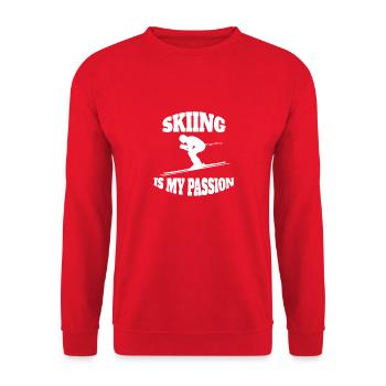 Cross-country skiing Winter sports Skier Skier Skiing Skiing - Unisex Sweatshirt - red - Front - Alina (178cm) & Michal (187cm)