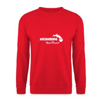 Arzgebirg meine Haamit - Unisex Pullover - Rot - Vorne - Alina (178cm) & Michal (187cm)