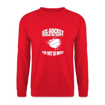 Eishockey Geschenk Eishockeyteam Wintersport - Unisex Pullover - Rot - Vorne - Alina (178cm) & Michal (187cm)