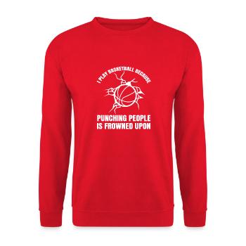 Basketball lovers Club Basketballer Basketball - Unisex Sweatshirt - red - Front - Alina (178cm) & Michal (187cm)