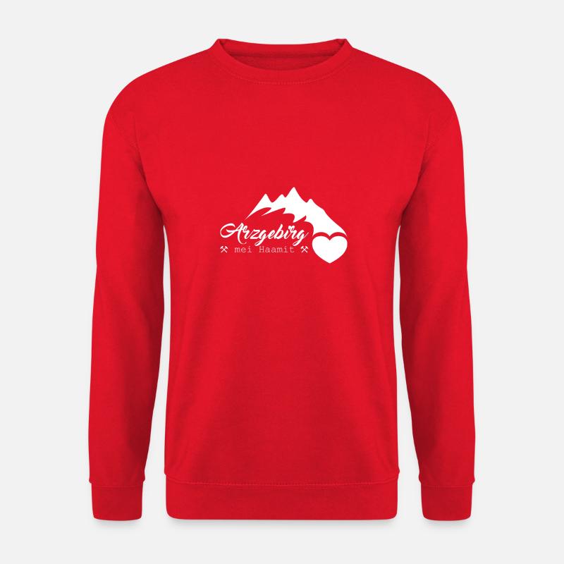 Arzgebirg mei Haamit is schien - Unisex Pullover - Rot