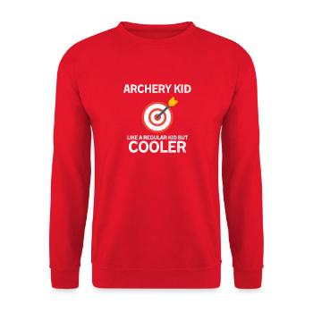 Cool Archery DesignArcher Men Women Arching Sports - Unisex Pullover - Rot - Vorne - Alina (178cm) & Michal (187cm)