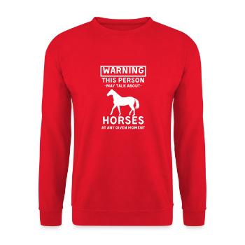 Talk About Horses Horseback Riding Horse Lover - Unisex Sweatshirt - red - Front - Alina (178cm) & Michal (187cm)