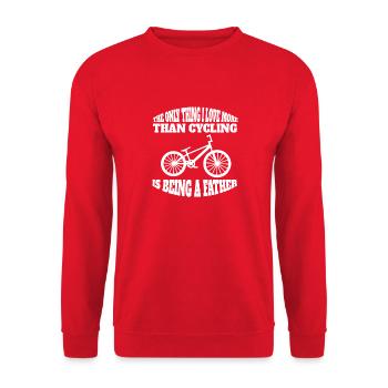 Bike Papa Cycling Father Bike Tour Cycling - Unisex Sweatshirt - red - Front - Alina (178cm) & Michal (187cm)