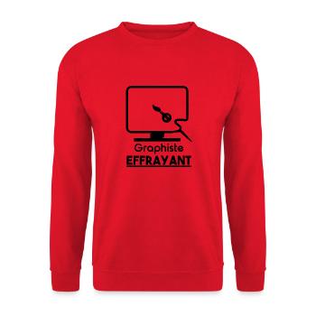 Tshirt homme Graphiste effrayant - Sweat-shirt Unisexe - rouge - Devant - Alina (178cm) & Michal (187cm)