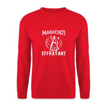 Tshirt homme Magicien effrayant - Sweat-shirt Unisexe - rouge - Devant - Alina (178cm) & Michal (187cm)