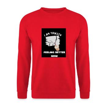 I am thirsty - Unisex Sweatshirt - red - Front - Alina (178cm) & Michal (187cm)