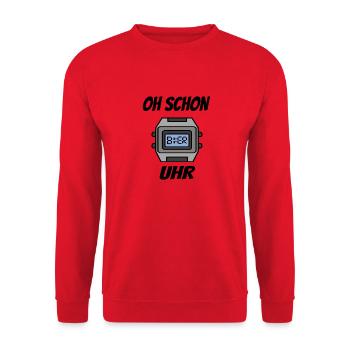 OH ALREADY BEER CLOCK - Unisex Sweatshirt - red - Front - Alina (178cm) & Michal (187cm)