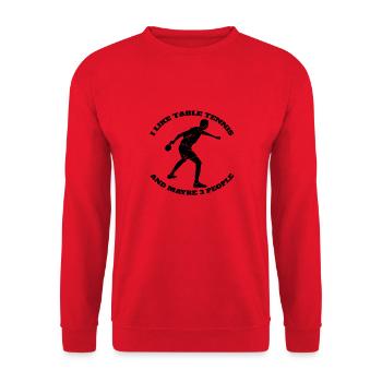 Table tennis Table tennis players Table tennis bats - Unisex Sweatshirt - red - Front - Alina (178cm) & Michal (187cm)