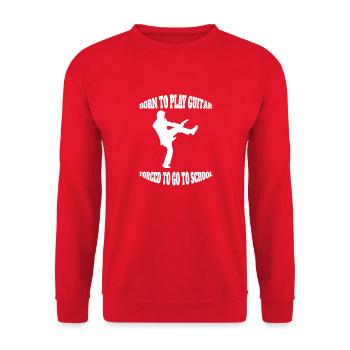 Gitarre Gitarrist Musik Gitarristin Band Musiker - Unisex Pullover - Rot - Vorne - Alina (178cm) & Michal (187cm)